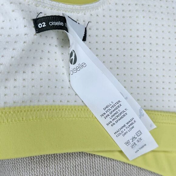 Oiselle Lesko Sports Bra sz 2 * Yellow Crossback Running Gym Workout Sporty - Picture 7 of 7